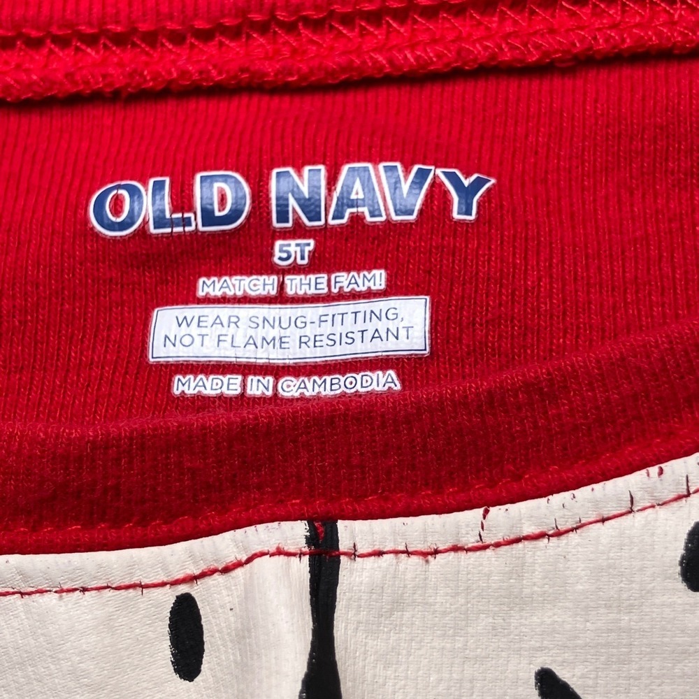 Kids Old Navy Size 5T Santa Suit Long Sleeve Shirt Christmas Pajama Top - Picture 3 of 6